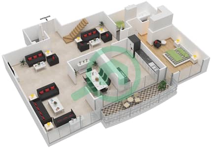 安瓦尔大厦 - 5 卧室公寓类型2 DUPLEX戶型图