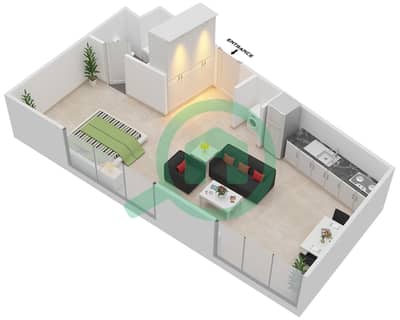 Al Murjan Tower - Studio Apartments Type A Floor plan