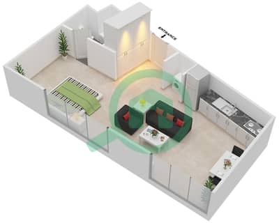 阿尔穆尔扬大厦 - 单身公寓类型A戶型图