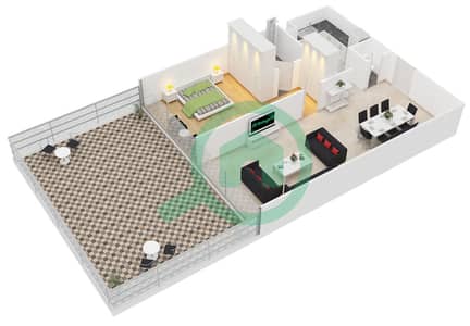 Азур Резиденсес - Апартамент 1 Спальня планировка Тип B/TYPICAL APARTMENT