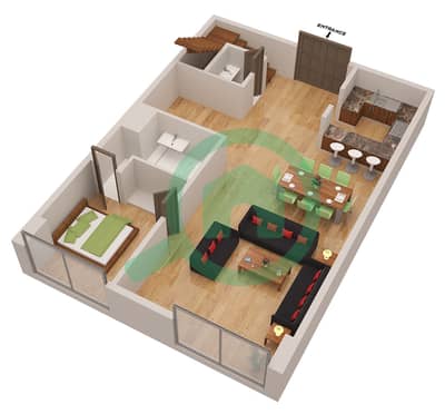 Botanica Tower - 2 Bedroom Villa Type A DUPLEX Floor plan