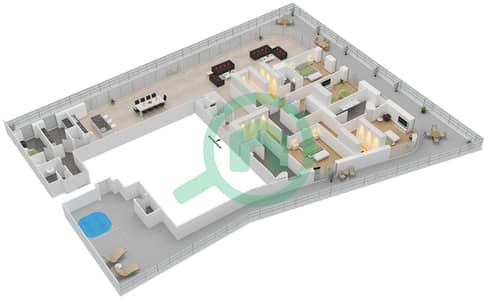 Bulgari Residence 4 - 4 Bedroom Penthouse Type/unit D/2 Floor plan