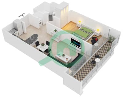 Global Lake View - 1 Bed Apartments Type C Floor plan
