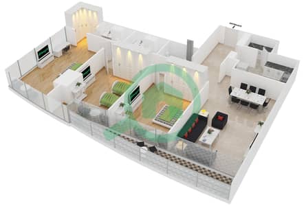 Indigo Tower - 3 Bedroom Apartment Type/unit C/5 Floor plan