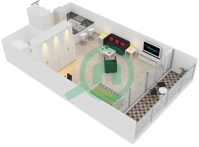 Indigo Tower - Studio Apartment Type/unit B/5,13 Floor plan