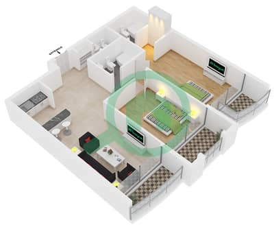 Manchester Tower - 2 Bed Apartments Type B Floor plan