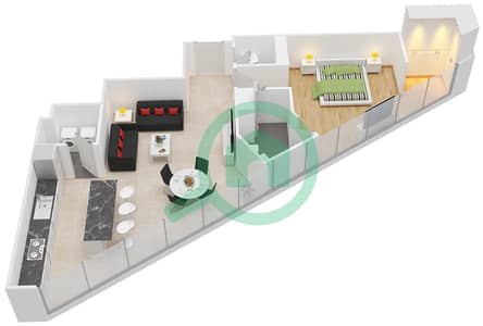 侯爵广场 - 1 卧室公寓类型／单位C/9戶型图