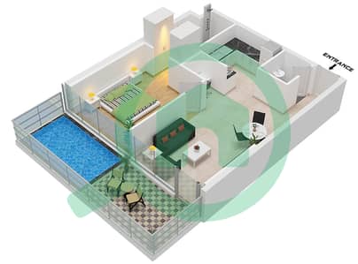 Вьюз 2 от Данубе - Апартамент 1 Спальня планировка Тип/мера D / UNIT 3 FLOOR 2-21