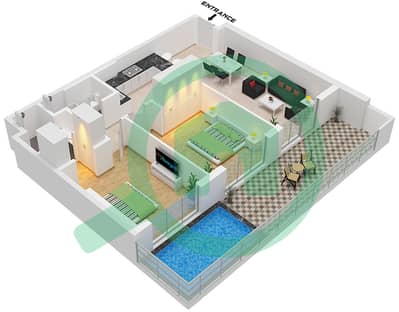 Вьюз 2 от Данубе - Апартамент 2 Cпальни планировка Тип/мера A / UNIT 5,12 FLOOR 2-21