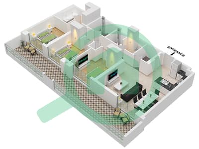 Greenside Residence Tower C - 3 Bedroom Apartment Type/unit 1 / UNIT 1 FLOOR GROUND Floor plan