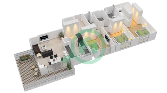Island Park 1 - 3 Bedroom Apartment Unit 7 FLOOR 1 Floor plan