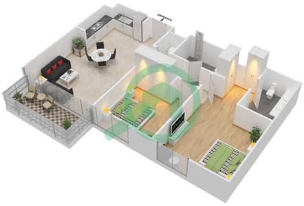 Island Park 1 - 2 Bedroom Apartment Unit 4 FLOOR 10 Floor plan