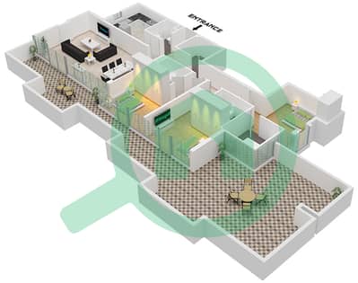 المخططات الطابقية لتصميم النموذج / الوحدة S / UNIT 2 FLOOR 5 شقة 3 غرف نوم - جناين افنيو ب