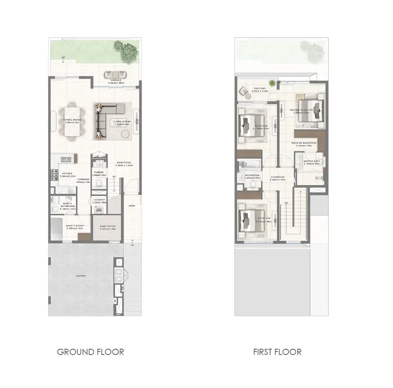 3 BR floor plan