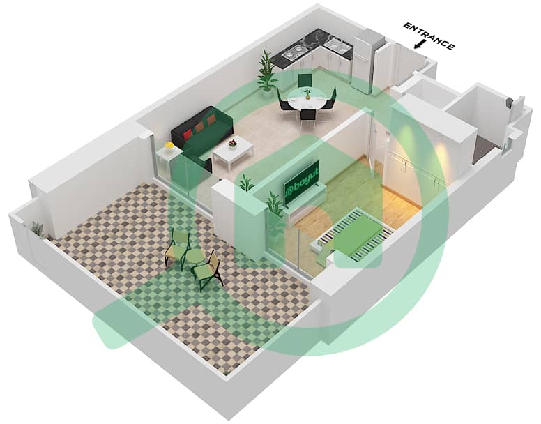 Jomana 1 - 1 Bedroom Apartment Type/unit A / UNIT 6 GROUND FLOOR Floor plan Type A Unit 6 Ground Floor interactive3D
