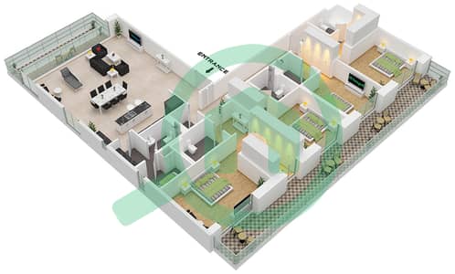 乔马纳 1区 - 4 卧室公寓类型／单位A / UNIT 5 FLOOR 5戶型图