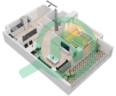 Binghatti Lavender - 1 Bedroom Apartment Type C Floor plan