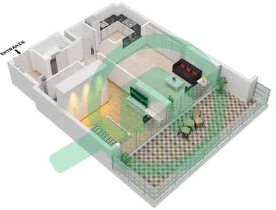 Binghatti Lavender - 1 Bedroom Apartment Type D Floor plan