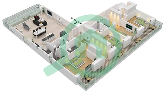 乔马纳3号公寓 - 4 卧室公寓类型／单位A / UNIT BL3-505 FLOOR 5戶型图