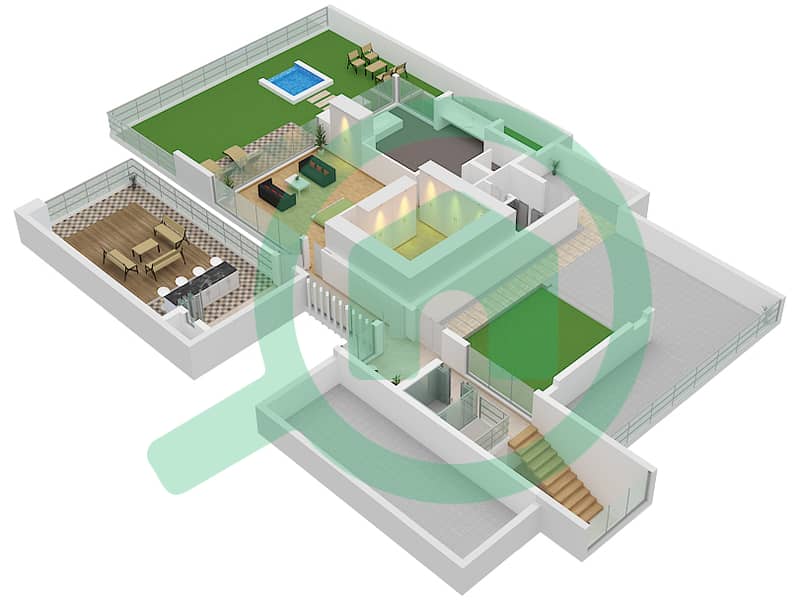 Morocco - 6 Bedroom Villa Type LV-1000K Floor plan Type LV-1000K Second Floor interactive3D