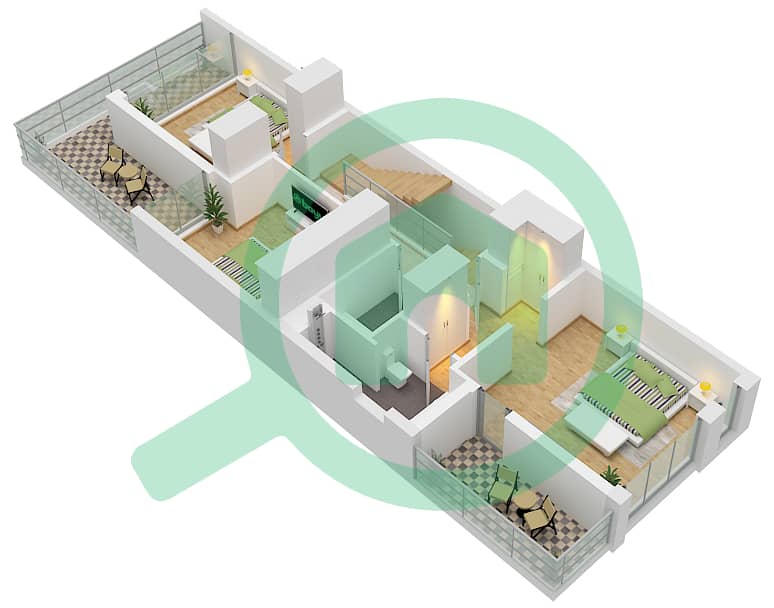 Morocco - 5 Bedroom Townhouse Type/unit LTH-5K / END UNIT Floor plan "Type LTH-5K 
End Unit First Floor" interactive3D