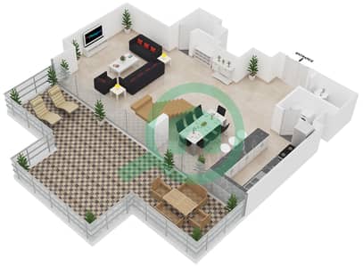 المخططات الطابقية لتصميم النموذج 7 شقة 2 غرفة نوم - مساكن النسيم C