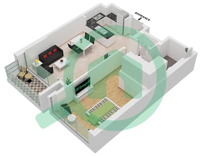 المخططات الطابقية لتصميم النموذج / الوحدة 2M/UNIT 3,7 FLOOR 2-23,25 شقة 1 غرفة نوم - برج B