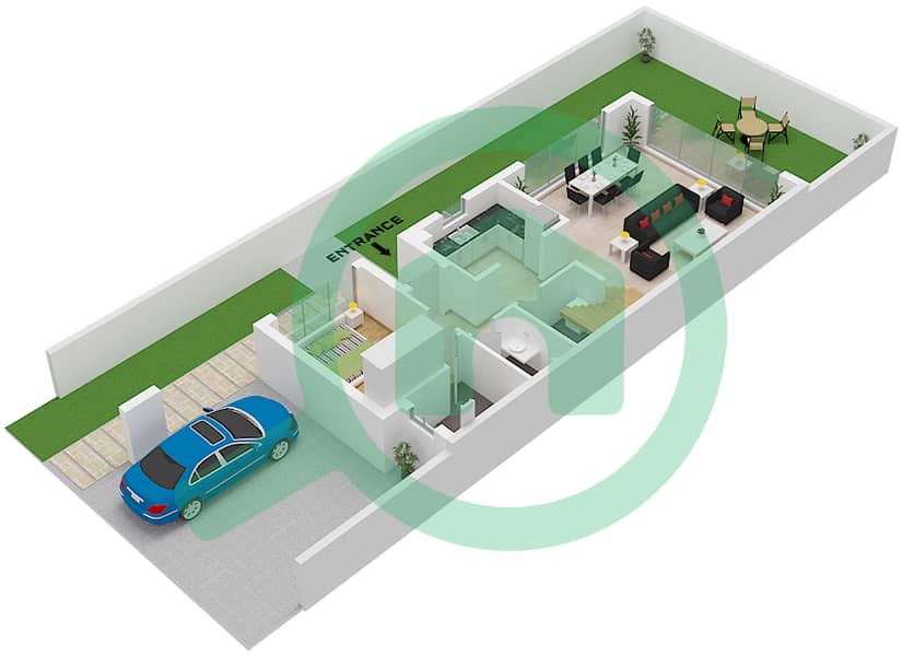 Mykonos - 5 Bedroom Townhouse Type LTH-5J-E Floor plan Type LTH-5J-E Floor Ground interactive3D