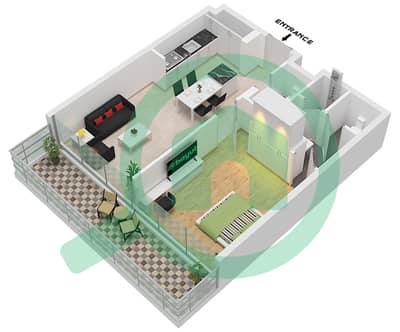 المخططات الطابقية لتصميم النموذج 1 شقة 1 غرفة نوم - ليجادو من بريسكوت