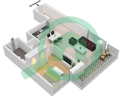 Централ Парк Плаза Тауэр A - Апартамент 1 Спальня планировка Тип/мера A.1 / UNIT 1,6 FLOOR 2-20