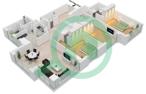 行政塔楼C座 - 3 卧室公寓类型C30 FLOOR 19-23戶型图