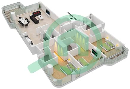 Luce - 3 Bedroom Apartment Type C FLOOR 2-7 Floor plan