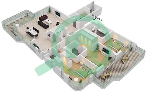 Luce - 3 Bedroom Apartment Type D FLOOR 2-7 Floor plan