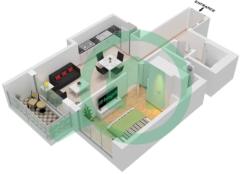 360 Riverside Crescent - 1 Bedroom Apartment Type/unit D/UNIT 13 FLOOR 9-21,26-3 Floor plan Type D Unit 13 Floor 9-21,26-38 interactive3D