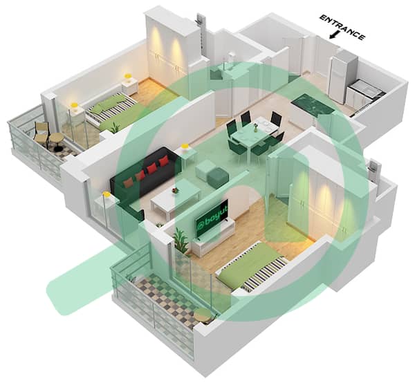 Type A Unit 2 Floor 9-21,26-38,42-46,48-53,57-70