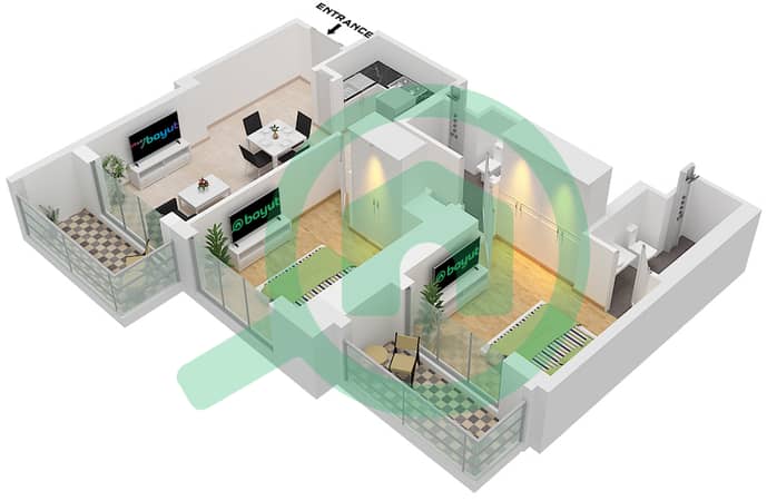 Type B Unit 11 Floor 9-21,26-38,42-46,48-53,57-68