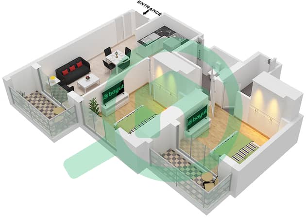 Type C Unit 4 Floor 9-21,26-38,42-46,48-53,57-68