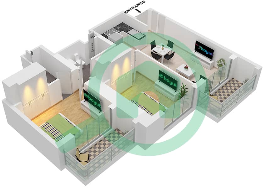 360 Riverside Crescent - 2 Bedroom Apartment Type/unit C / UNIT 10 FLOOR 9-21,26 Floor plan Type C Unit 10 Floor 9-21,26-38,42-46,48-53,57-68 interactive3D