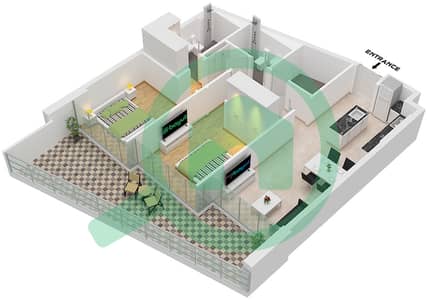 48 园景公寓 - 2 卧室公寓单位4 FLOOR 2戶型图