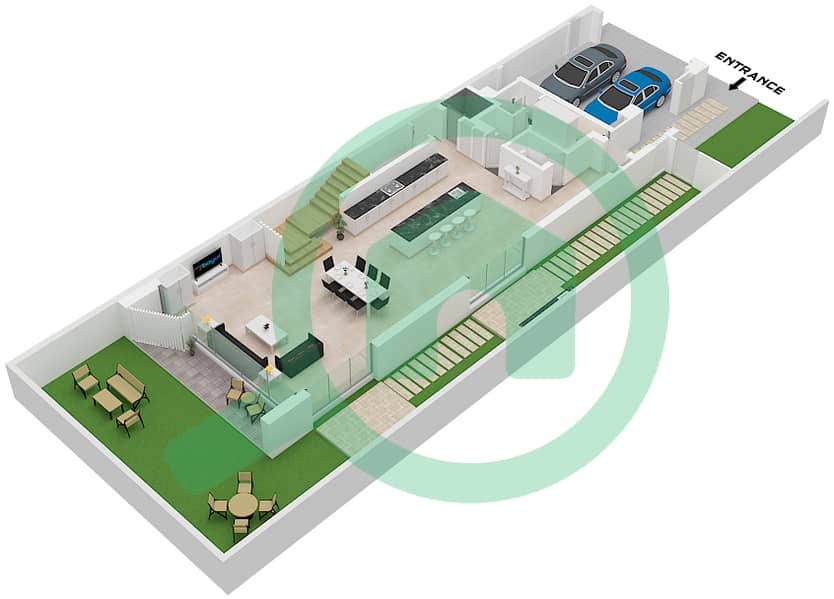 المخططات الطابقية لتصميم النموذج EXECUTIVE LEFT CORNER فیلا 4 غرف نوم - أمارا Type Executive Left Corner Floor Ground interactive3D