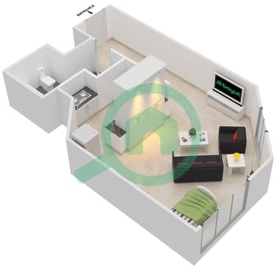 Madison Residency - Studio Apartment Type/unit 2/1,6,9,14 Floor plan