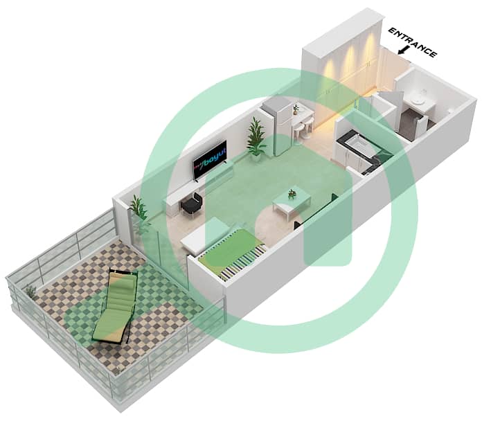 المخططات الطابقية لتصميم النموذج / الوحدة N-A1/UNIT 1 FLOOR GROUND شقة استوديو - ذا اوتوجراف Type N-A1 Unit 1-2,8-10, Floor Ground Floor Type S-A1 Unit 5-6,8,18-20,23 interactive3D