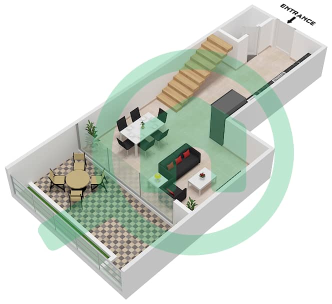 The Autograph - 2 Bedroom Villa Type/unit N-B1/UNIT 33 FLOOR GROUND Floor plan Type N-B1 Unit 33 Floor Ground Floor interactive3D