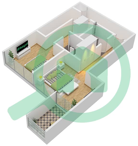 The Autograph - 2 Bedroom Villa Type/unit N-B1/UNIT 33 FLOOR GROUND Floor plan Type N-B1 Unit 34 Floor First Floor interactive3D