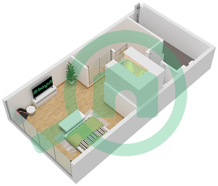 المخططات الطابقية لتصميم النموذج / الوحدة N-A1/UNIT 13 FLOOR GROUND تاون هاوس 1 غرفة نوم - ذا اوتوجراف Type N-A1 Unit 13 Floor First Floor interactive3D