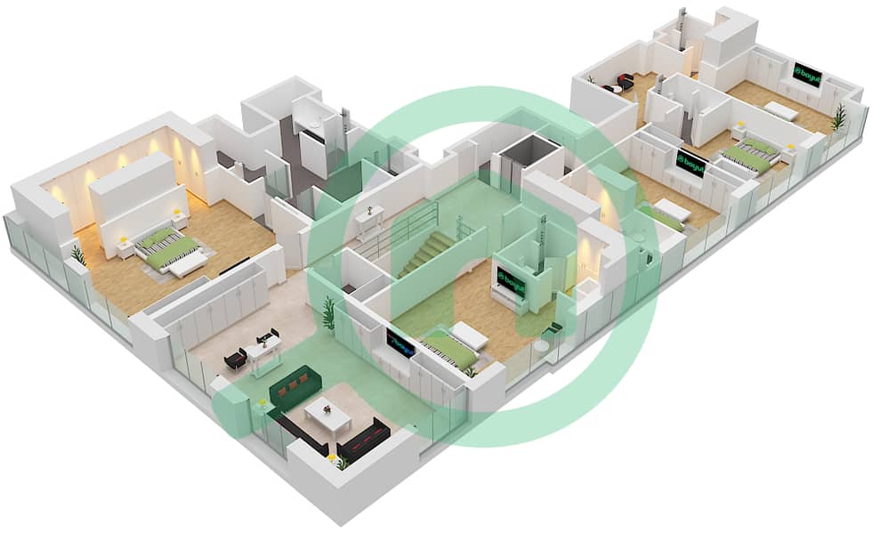 永恒之塔 - 5 卧室公寓套房2 FLOOR 102,103戶型图 Suite 2 Upper Floor 103 interactive3D