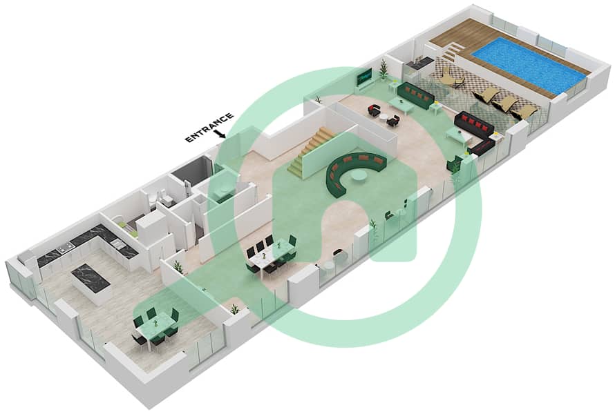 永恒之塔 - 5 卧室公寓套房3 FLOOR 102,103戶型图 Suite 3 Lower Floor 102 interactive3D