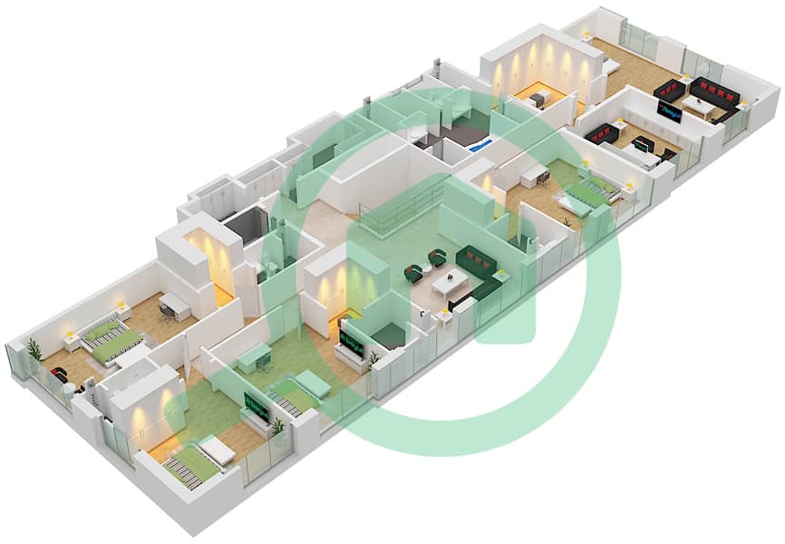 永恒之塔 - 5 卧室公寓套房3 FLOOR 102,103戶型图 Suite 3 Upper Floor 103 interactive3D