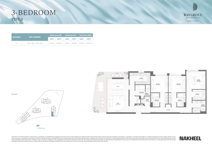3 BR floor plan