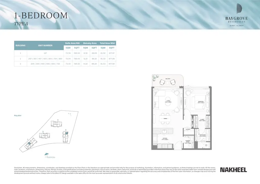 1 BR floor plan